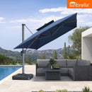 Clearance - PURPLE LEAF OPEN BOX SUNBRELLA Cantilever Umbrella Grey Aluminum Patio Umbrella