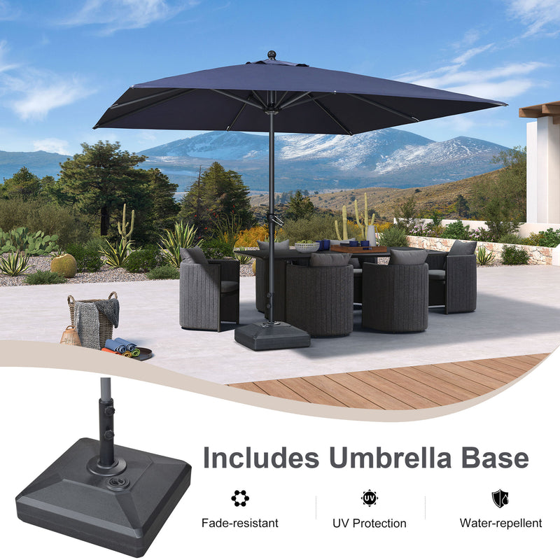 PURPLE LEAF Aluminum Patio Table Umbrella Heavy Duty Market Umbrella with Base