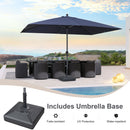PURPLE LEAF Aluminum Patio Table Umbrella Heavy Duty Market Umbrella with Base