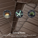PURPLE LEAF Outdoor Metal Carport Gazebo Bronze Steel Roof Aluminum Frame Shelter for Parking