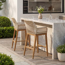 PURPLE LEAF Modern Bar Stools Aluminum Bar Stool with Cushion for Indoor and Outdoor, Kitchen Island