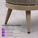 PURPLE LEAF Outdoor Chaise Lounge Thick Cushion, Aluminum Frame Patio Lounge Chair with Pillow & Lumbar Support, Wicker Armrests Sun Lounger for Poolside, Backyard, All-Weather Use