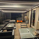 PURPLE LEAF Athena Louvered Pergola Bronze Outdoor Aluminum Pergola with Shutter Wall Adjustable Gazebo Rainproof for Patio Deck Garden