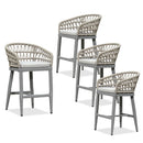 PURPLE LEAF Outdoor Bar Stools Counter Stools Rattan Bar Stools Chair with Backrest for Indoor or Outdoor, Kitchen lsland