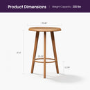 PURPLE LEAF Outdoor Bar Table Patio Dining Table Coffee Kitchen Breakfast Bistro Pub Bar Table for Patio Poolside