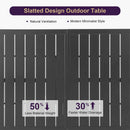 PURPLE LEAF  Folding Outdoor Dining Set  with Aluminum Table and Padded Chairs All Weather Dining Table Sets for Garden Backyard Poolside