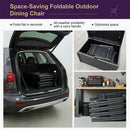 PURPLE LEAF  Folding Outdoor Dining Set  with Aluminum Table and Padded Chairs All Weather Dining Table Sets for Garden Backyard Poolside