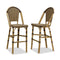 PURPLE LEAF French Counter Height Bar Height Stool Set of 2, Patio Bar Chairs with Back Rattan, French Bistro Set