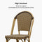 PURPLE LEAF French Counter Height Bar Height Stool Set of 2, Patio Bar Chairs with Back Rattan, French Bistro Set
