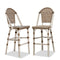 PURPLE LEAF French Counter Height Bar Height Stool Set of 2, Patio Bar Chairs with Back Rattan, French Bistro Set