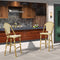 PURPLE LEAF French Counter Height Bar Height Stool Set of 2, Patio Bar Chairs with Back Rattan, French Bistro Set
