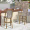 PURPLE LEAF French Counter Height Bar Height Stool Set of 2, Patio Bar Chairs with Back Rattan, French Bistro Set