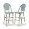 PURPLE LEAF French Counter Height Bar Height Stool Set of 2, Patio Bar Chairs with Back Rattan, French Bistro Set