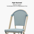 PURPLE LEAF French Counter Height Bar Height Stool Set of 2, Patio Bar Chairs with Back Rattan, French Bistro Set