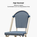 PURPLE LEAF French Counter Height Bar Height Stool Set of 2, Patio Bar Chairs with Back Rattan, French Bistro Set