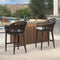 PURPLE LEAF Outdoor Bar Stools Set of 2 Rattan Bar Stools Counter Stools with Back and Cushions  for Patio, Garden, Kitchen