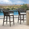 PURPLE LEAF Outdoor Bar Stools Set of 2 Rattan Bar Stools Counter Stools with Back and Cushions  for Patio, Garden, Kitchen