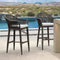 PURPLE LEAF Outdoor Bar Stools Set of 2 Rattan Bar Stools Counter Stools with Back and Cushions  for Patio, Garden, Kitchen