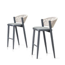 PURPLE LEAF Counter Height Bar Stool Set of 2 Outdoor Stool Chair with Footrest Patio Bar Height Stools Rattan Barstools for Outdoor or Indoor