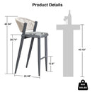 PURPLE LEAF Counter Height Bar Stool Set of 2 Outdoor Stool Chair with Footrest Patio Bar Height Stools Rattan Barstools for Outdoor or Indoor