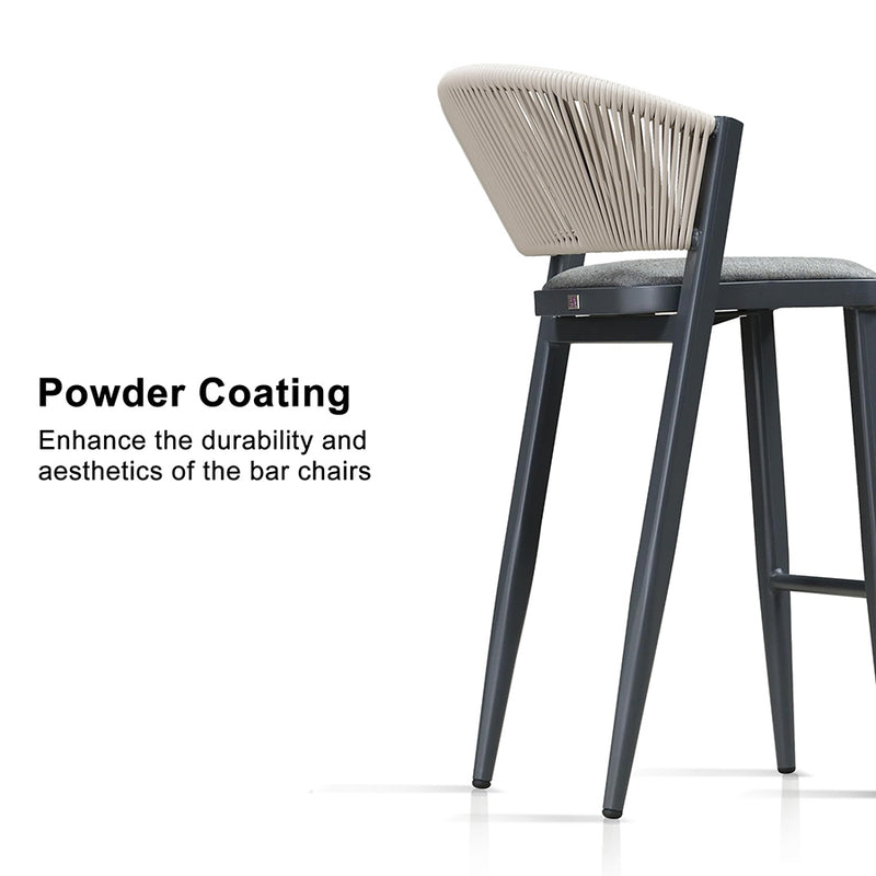 PURPLE LEAF Counter Height Bar Stool Set of 2 Outdoor Stool Chair with Footrest Patio Bar Height Stools Rattan Barstools for Outdoor or Indoor
