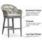 PURPLE LEAF Outdoor Bar Stools Set of 2 Rattan Bar Stools Counter Stools with Back and Cushions  for Patio, Garden, Kitchen