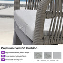 PURPLE LEAF Outdoor Bar Stools Set of 2 Rattan Bar Stools Counter Stools with Back and Cushions  for Patio, Garden, Kitchen