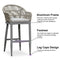 PURPLE LEAF Outdoor Bar Stools Set of 2 Rattan Bar Stools Counter Stools with Back and Cushions  for Patio, Garden, Kitchen