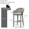 PURPLE LEAF Outdoor Bar Stools Set of 2 Rattan Bar Stools Counter Stools with Back and Cushions  for Patio, Garden, Kitchen