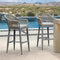 PURPLE LEAF Outdoor Bar Stools Set of 2 Rattan Bar Stools Counter Stools with Back and Cushions  for Patio, Garden, Kitchen