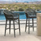 PURPLE LEAF Outdoor Bar Stools Set of 2 Rattan Bar Stools Counter Stools with Back and Cushions  for Patio, Garden, Kitchen