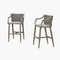 PURPLE LEAF Outdoor Bar Stool Set of 2 Aluminum Frame Bar Chair with Cushion and Back Kitchen Island Bar Stools