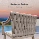 PURPLE LEAF Outdoor Bar Stool Set of 2 Aluminum Frame Bar Chair with Cushion and Back Kitchen Island Bar Stools