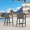 PURPLE LEAF Outdoor Bar Stool Set of 2 Aluminum Frame Bar Chair with Cushion and Back Kitchen Island Bar Stools