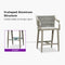 PURPLE LEAF Outdoor Bar Stool Set of 2 Aluminum Frame Bar Chair with Cushion and Back Kitchen Island Bar Stools