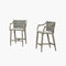 PURPLE LEAF Outdoor Bar Stool Set of 2 Aluminum Frame Bar Chair with Cushion and Back Kitchen Island Bar Stools