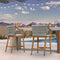 PURPLE LEAF Outdoor Bar Stool Set of 2 Aluminum Frame Bar Chair with Cushion and Back Kitchen Island Bar Stools