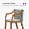 PURPLE LEAF Outdoor Bar Stool Set of 2 Aluminum Frame Bar Chair with Cushion and Back Kitchen Island Bar Stools