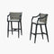 PURPLE LEAF Outdoor Bar Stool Set of 2 Aluminum Frame Bar Chair with Cushion and Back Kitchen Island Bar Stools