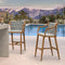 PURPLE LEAF Outdoor Bar Stool Set of 2 Aluminum Frame Bar Chair with Cushion and Back Kitchen Island Bar Stools