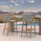 PURPLE LEAF Outdoor Bar Stool Set of 2 Aluminum Frame Bar Chair with Cushion and Back Kitchen Island Bar Stools