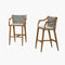 PURPLE LEAF Outdoor Bar Stool Set of 2 Aluminum Frame Bar Chair with Cushion and Back Kitchen Island Bar Stools