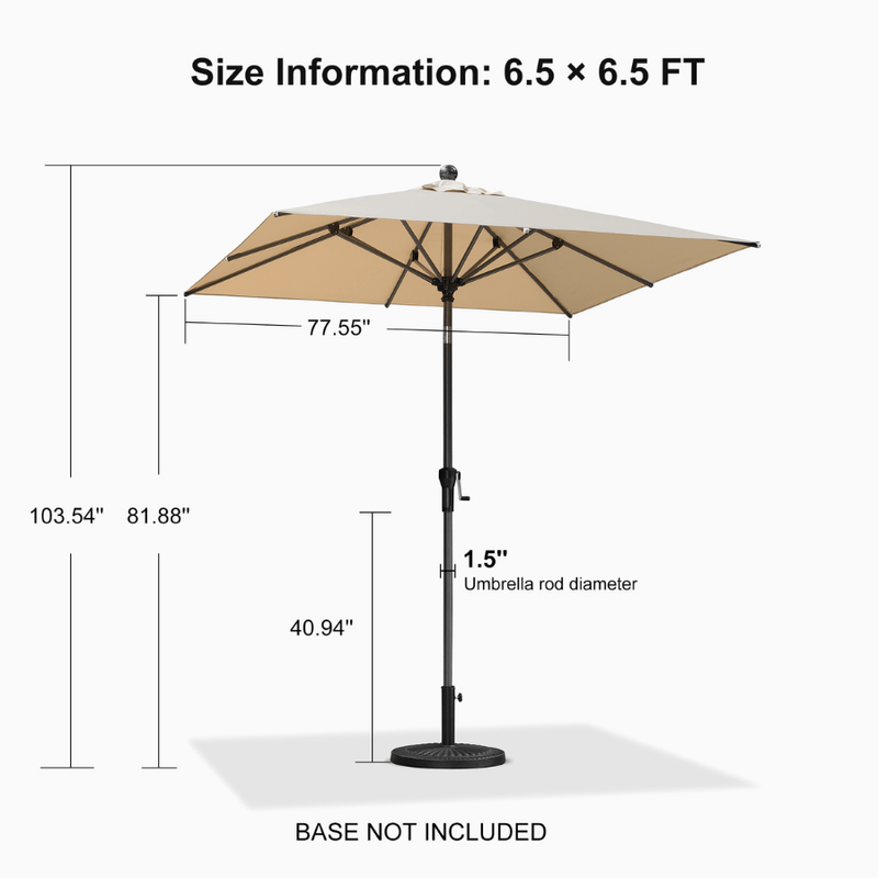 PURPLE LEAF Crank and Tilt Table Umbrella Outdoor Patio Market Umbrella with Visible Hand Crank System