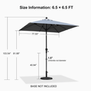 PURPLE LEAF Crank and Tilt Table Umbrella Outdoor Patio Market Umbrella with Visible Hand Crank System