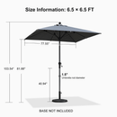 PURPLE LEAF Crank and Tilt Table Umbrella Outdoor Patio Market Umbrella with Visible Hand Crank System