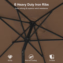 PURPLE LEAF Black Frame Outdoor Market Umbrellas Yard Tilting Patio Table Umbrella with Base
