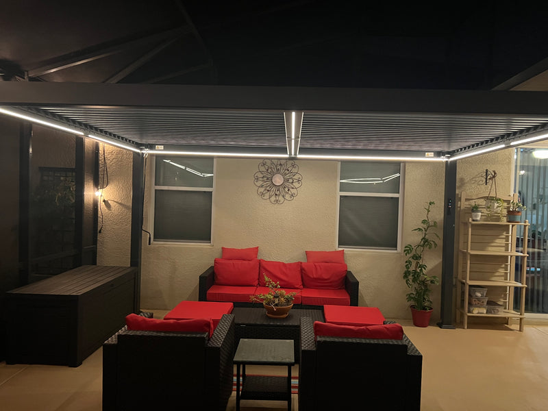 PURPLE LEAF Athena Louvered Pergola Outdoor Aluminum Pergola with Adjustable Roof for Deck Backyard Garden Hardtop Gazebo