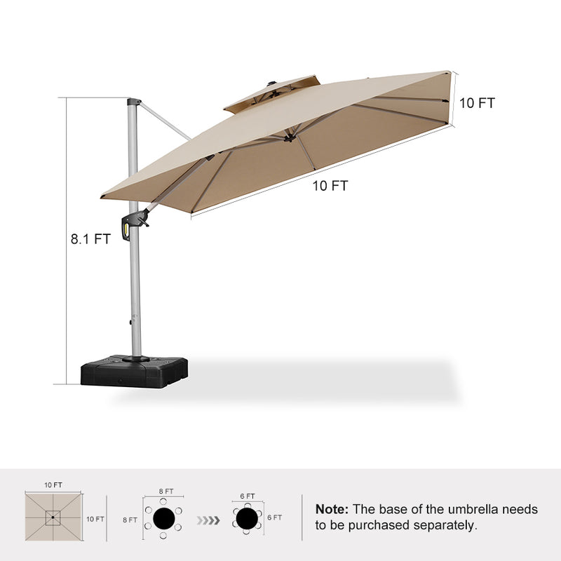 PURPLE LEAF Premium Patio Umbrella Classic SUNBRELLA Cantilever Umbrellas