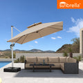 Clearance - PURPLE LEAF OPEN BOX Premium Patio Umbrella Classic SUNBRELLA Cantilever Umbrellas