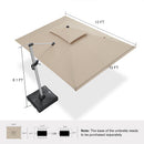 Clearance - PURPLE LEAF OPEN BOX Premium Patio Umbrella Classic SUNBRELLA Cantilever Umbrellas